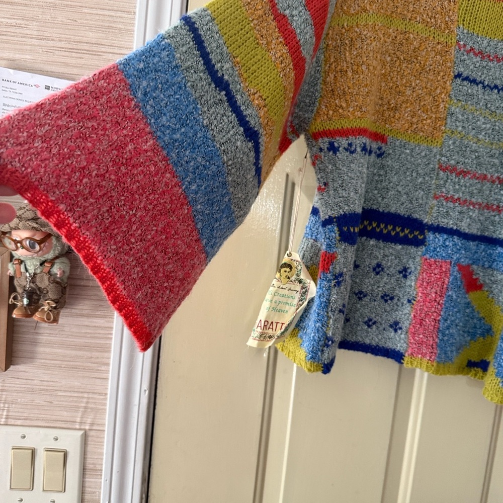 Aratta Silent Journey Multicolor Patchwork Oh-so-soft Knit Sweater - Picture 15 of 16